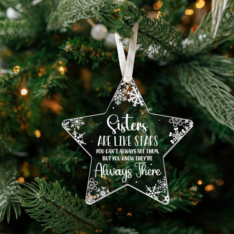 SUCHAGIFT Sister Ornaments 2025 Christmas - Sister Ornament - Sisters Ornaments - Sisters Gifts from Sis, Brother - Sis Gifts for Women - Acrylic Christmas Ornament 2025 - Image 4